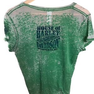 Harley‎ Davidson women’s tshirt size large green tie dye